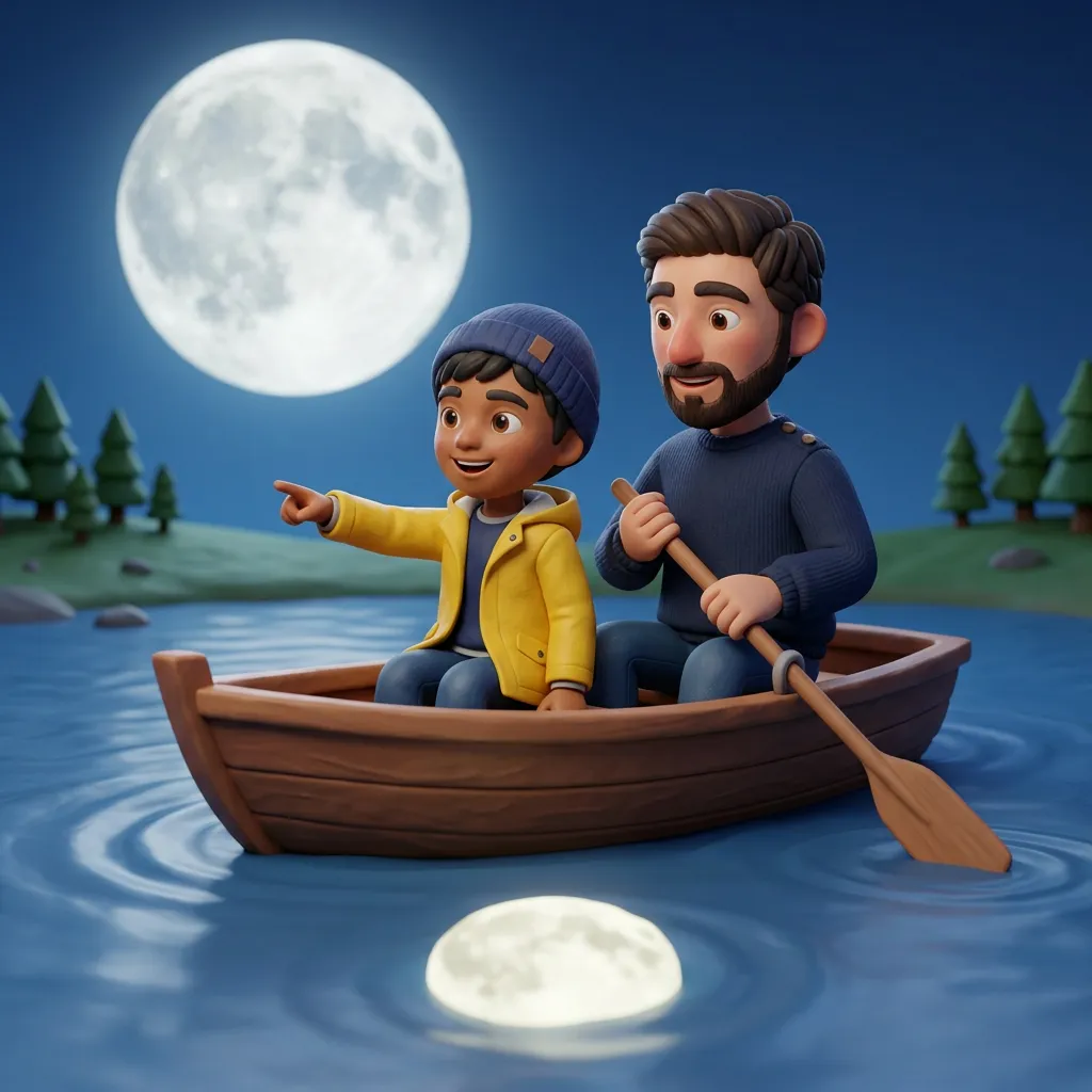 Couverture exemple Idris et Papa pêchent la lune